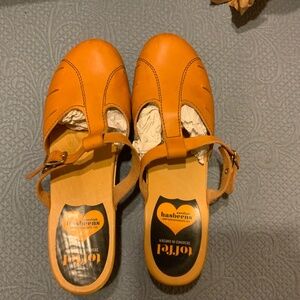 Swedish Hasbeenss T-strap slip ins size 40